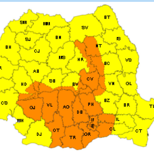 Atentionare meteorologică: COD PORTOCALIU de ploi în județul Giurgiu