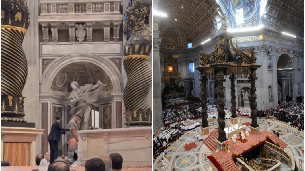 Bărbat reținut după ce a profanat altarul din Bazilica Sfântul Petru, Vatican